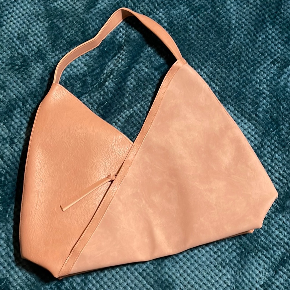 Blush pink leather tote